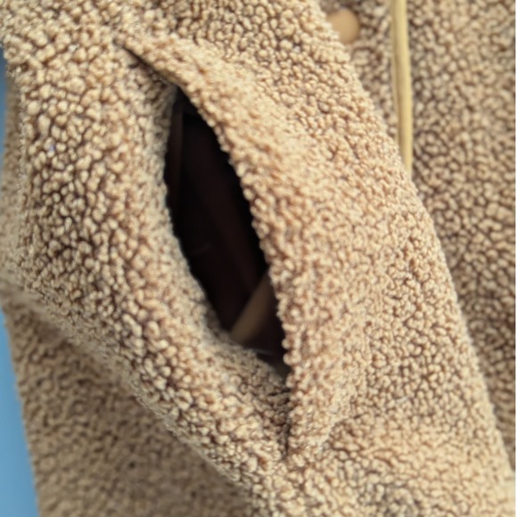 Old Navy‎ Camel Sherpa Snap Jacket Sz M - Picture 8 of 9